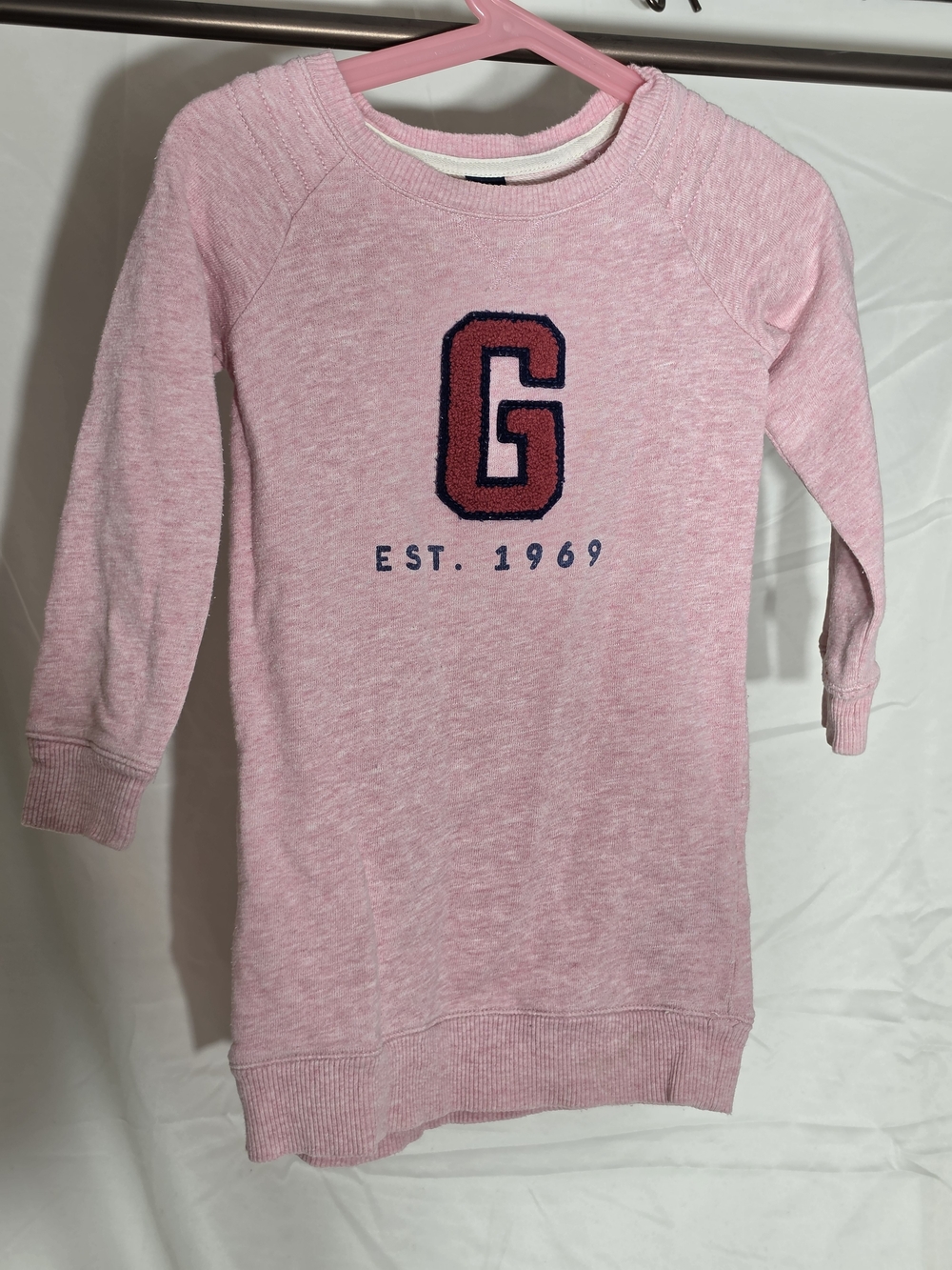 GAP Light Pink Knit Dress with Red & Navy 'G' Patch